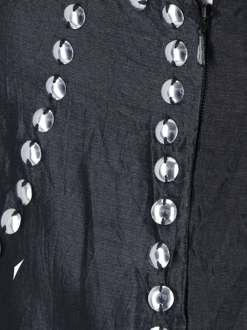 Gimaguas Black Claude Studded Silk Mini Dress