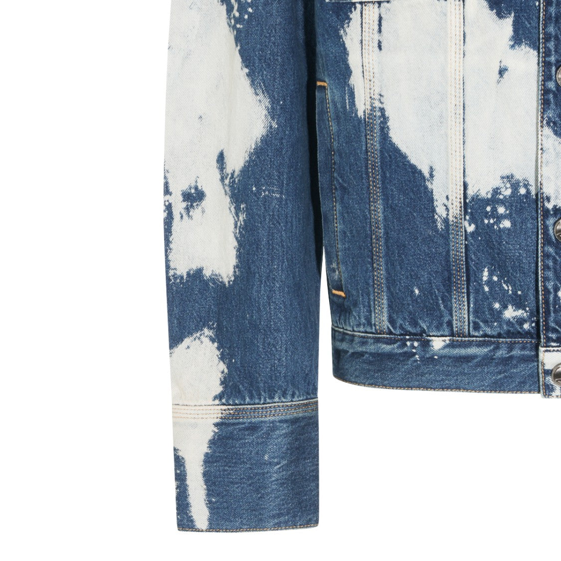 Vivienne Westwood Blue Denim Worker Jacket With Artistic Paint Details