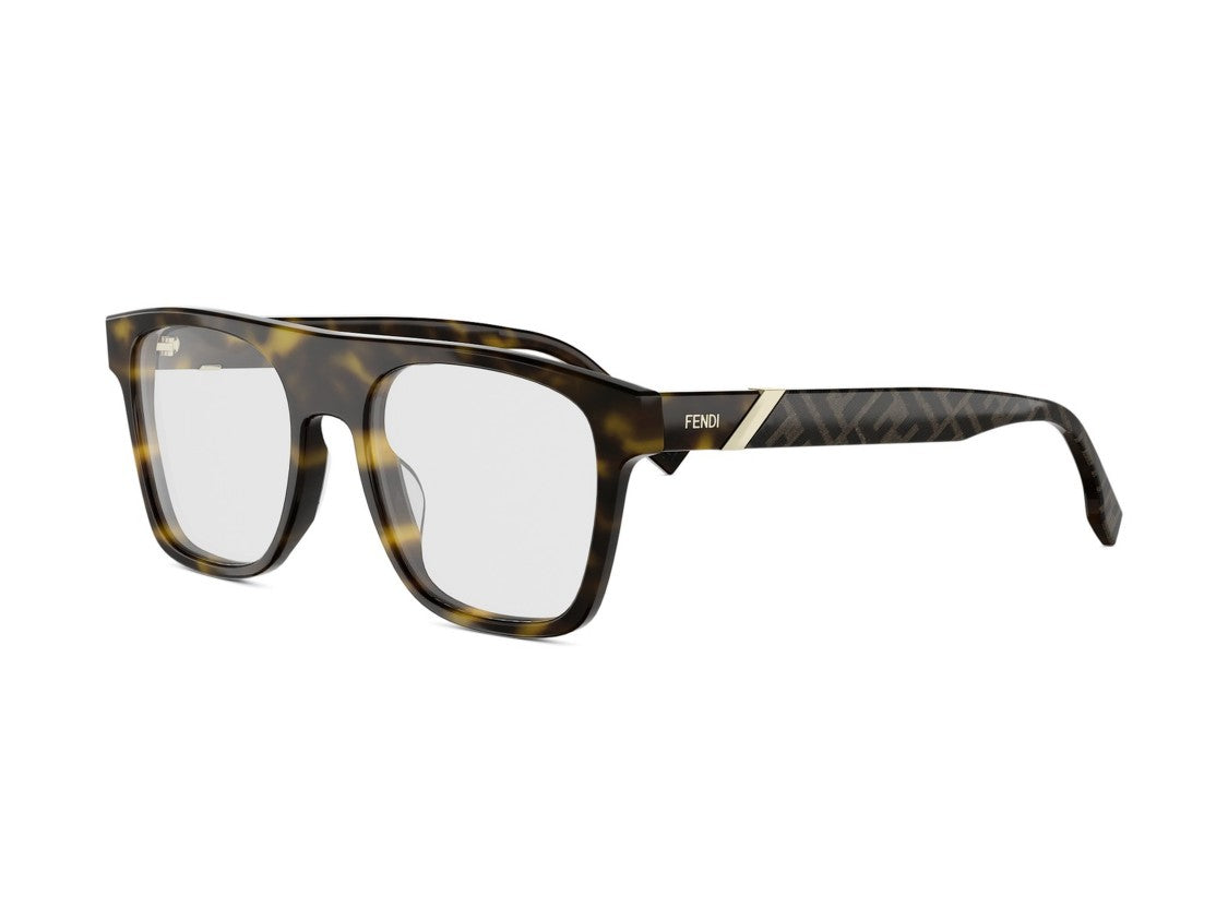 Fendi Fe50138i Bold Oversized Square Tortoiseshell Eyeglasses
