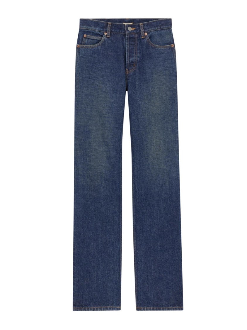 Saint Laurent Nico Straight-Leg Low Jeans