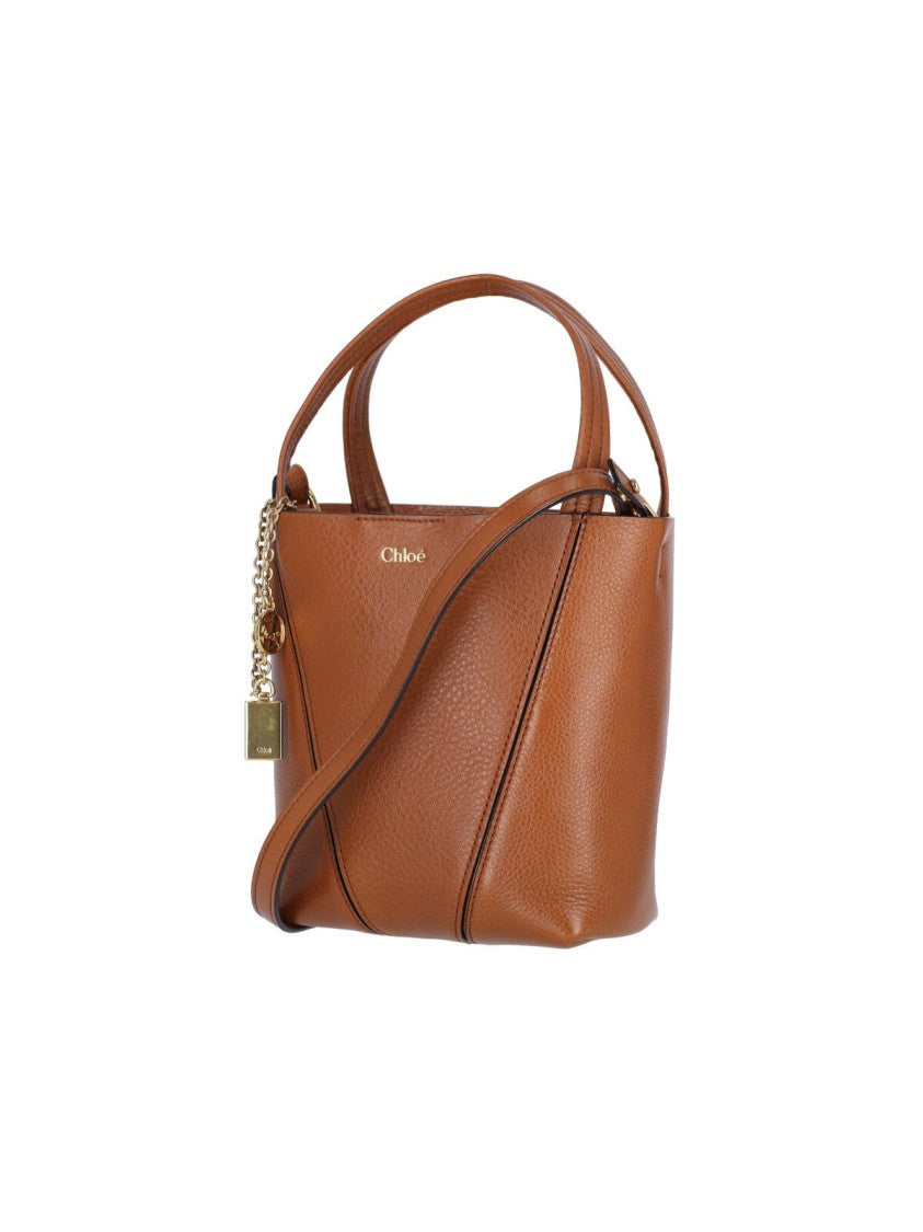 Chloé Brown Spin Small Leather Tote Bag