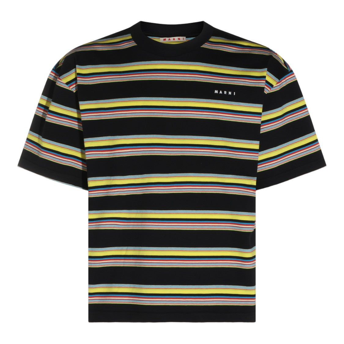 Marni Striped Short-Sleeve T-Shirt With Crew Neckline