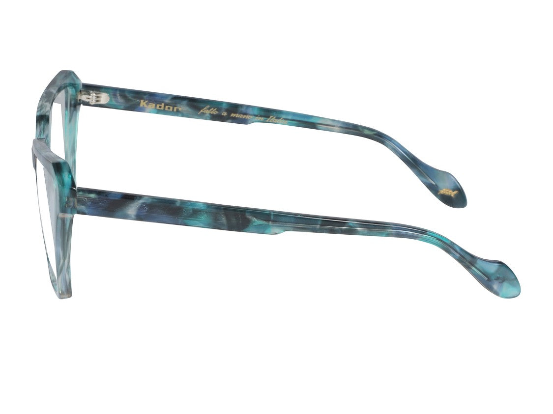 Kador Teal Vanessa Light Translucent Marbled Oversized Square Eyeglasses