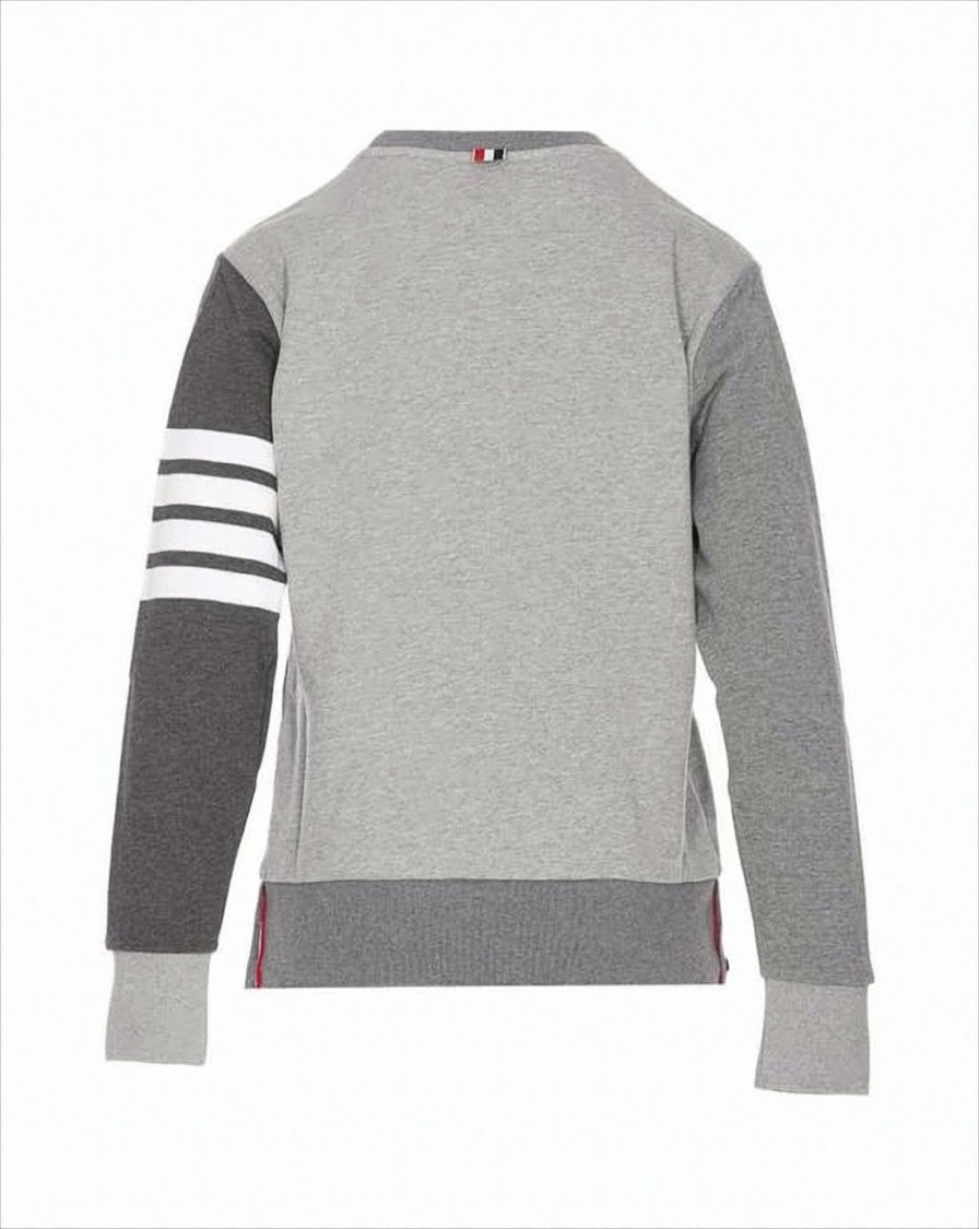 Thom Browne Long-Sleeve Sweatshirt With Signature Stripes