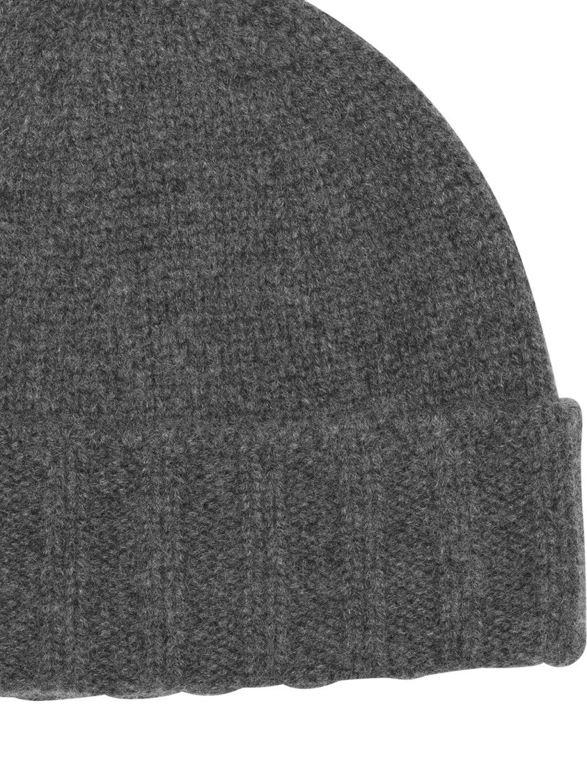 Drumohr Finely Knitted Cashmere Hat With Ribbed Brim