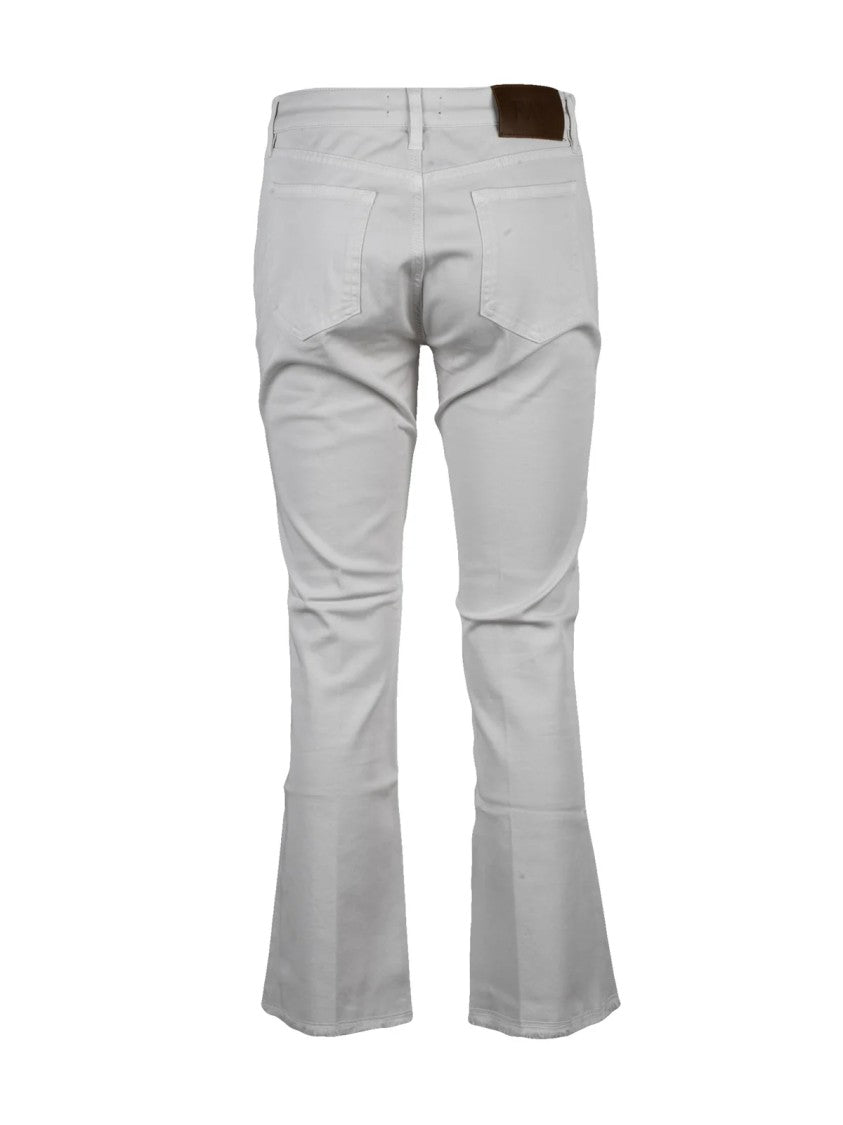 Fay Fay Flared Cotton Stretch Trousers - White