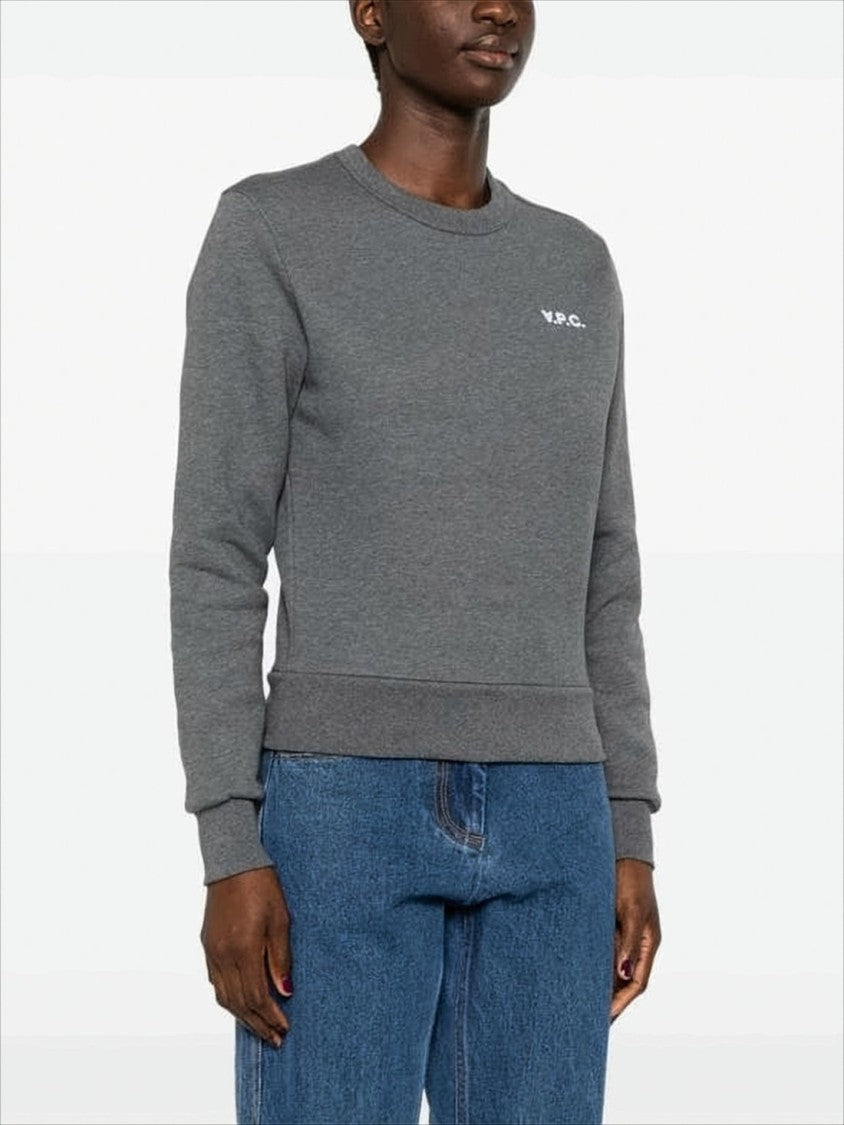 A.P.C. Cropped Long-Sleeve Crew Neck Sweatshirt