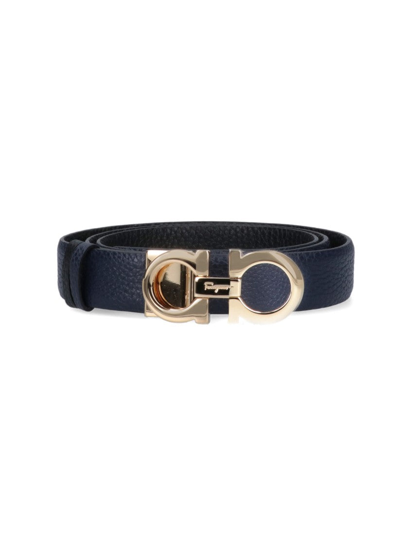 Ferragamo Reversible 'Gancini' Belt – Blue/Black