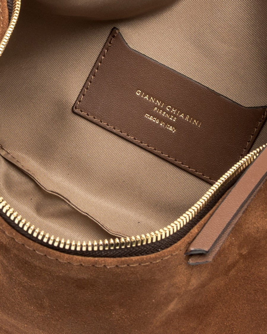 Gianni Chiarini Cognac Cleo Suede Hobo Bag
