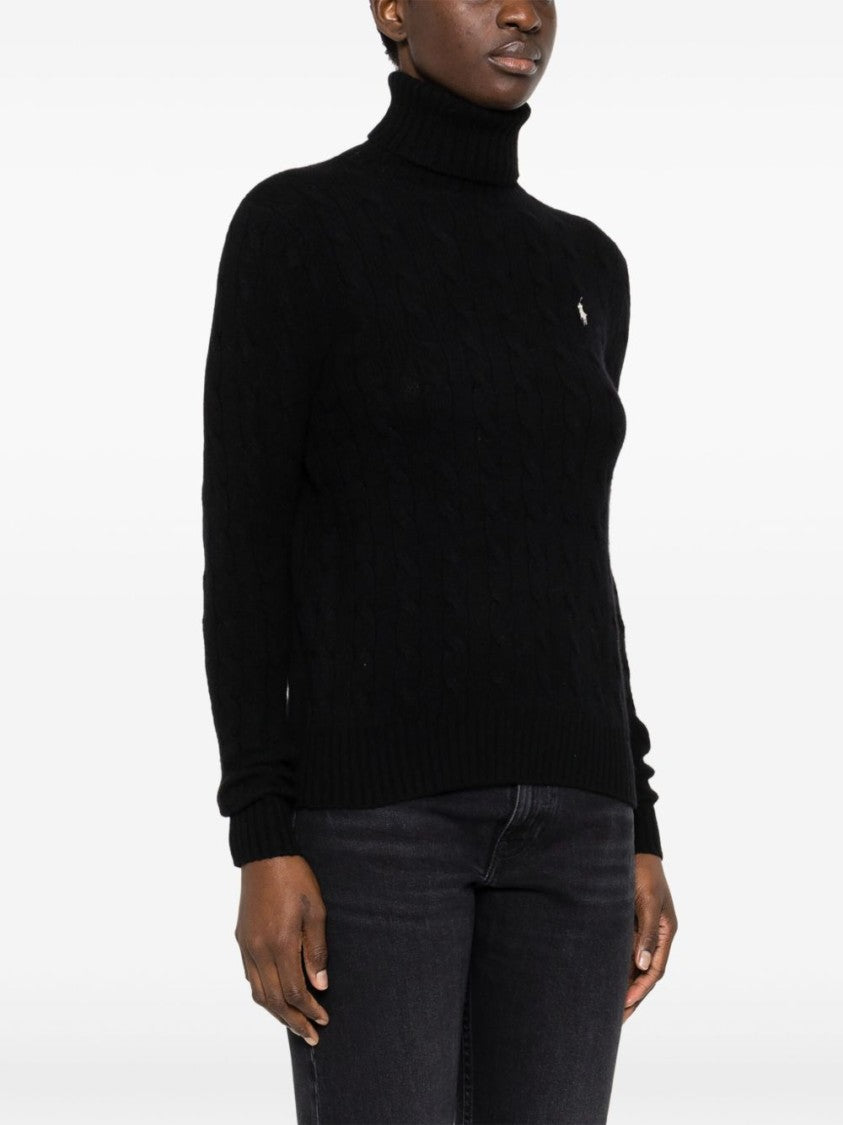 Polo Ralph Lauren Cable Knit Black Turtleneck Sweater