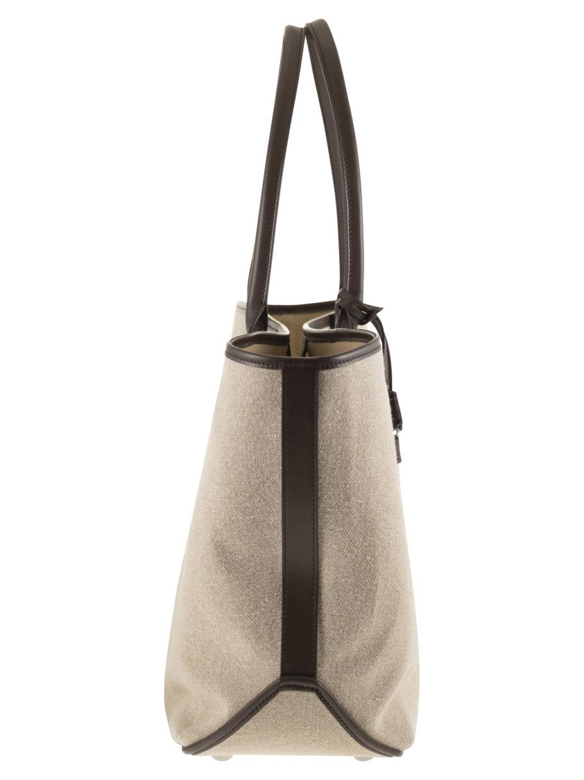 Hogan Linen Shopping Bag With Embossed Address