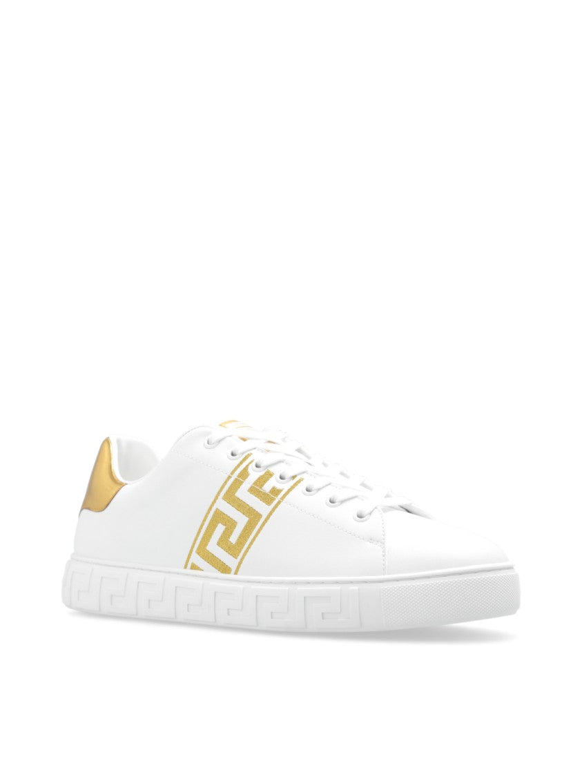 Versace White La Greca Logo Polyamide Sneakers