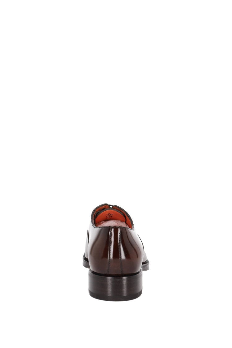 Santoni Brushed Calf Leather Lace-Ups