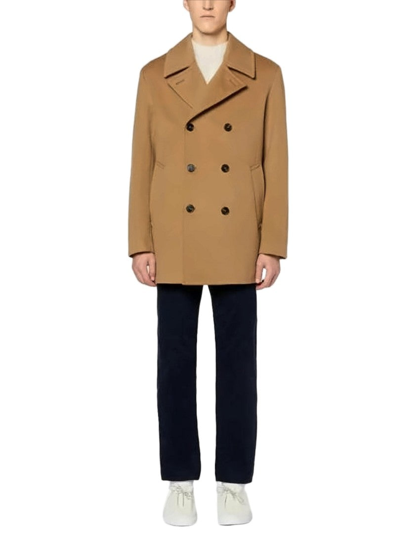 Mackintosh Double-Breasted Cape Coat With Wide Collar