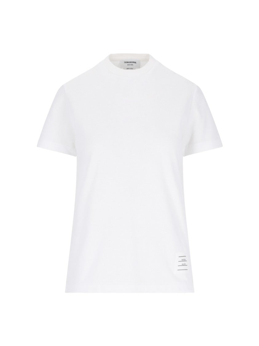 Thom Browne Logo T-Shirt, In White Cotton