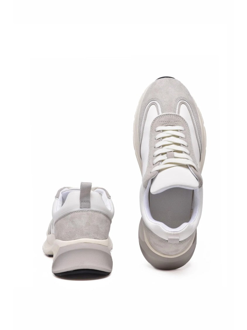 Tory Burch White Grey Leather Other Fibers Sneakers