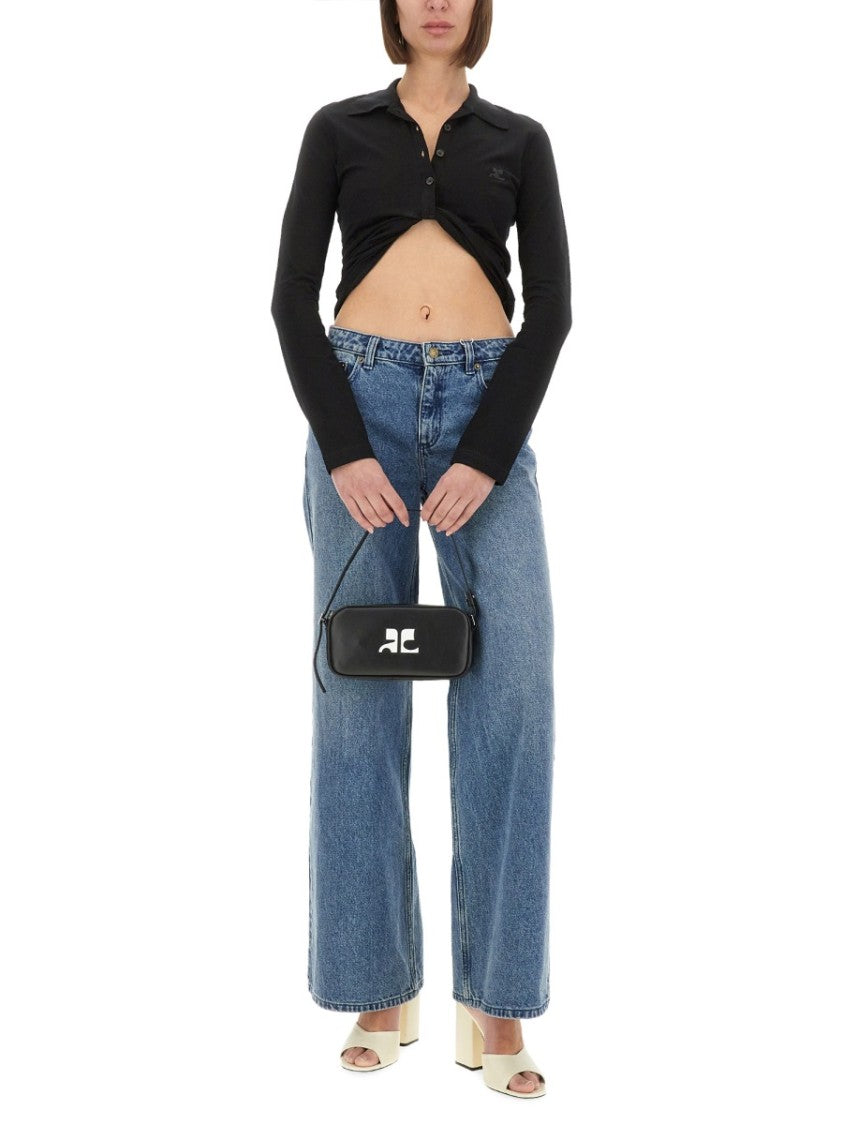 Courrèges "Twist" Cropped Polo Shirt