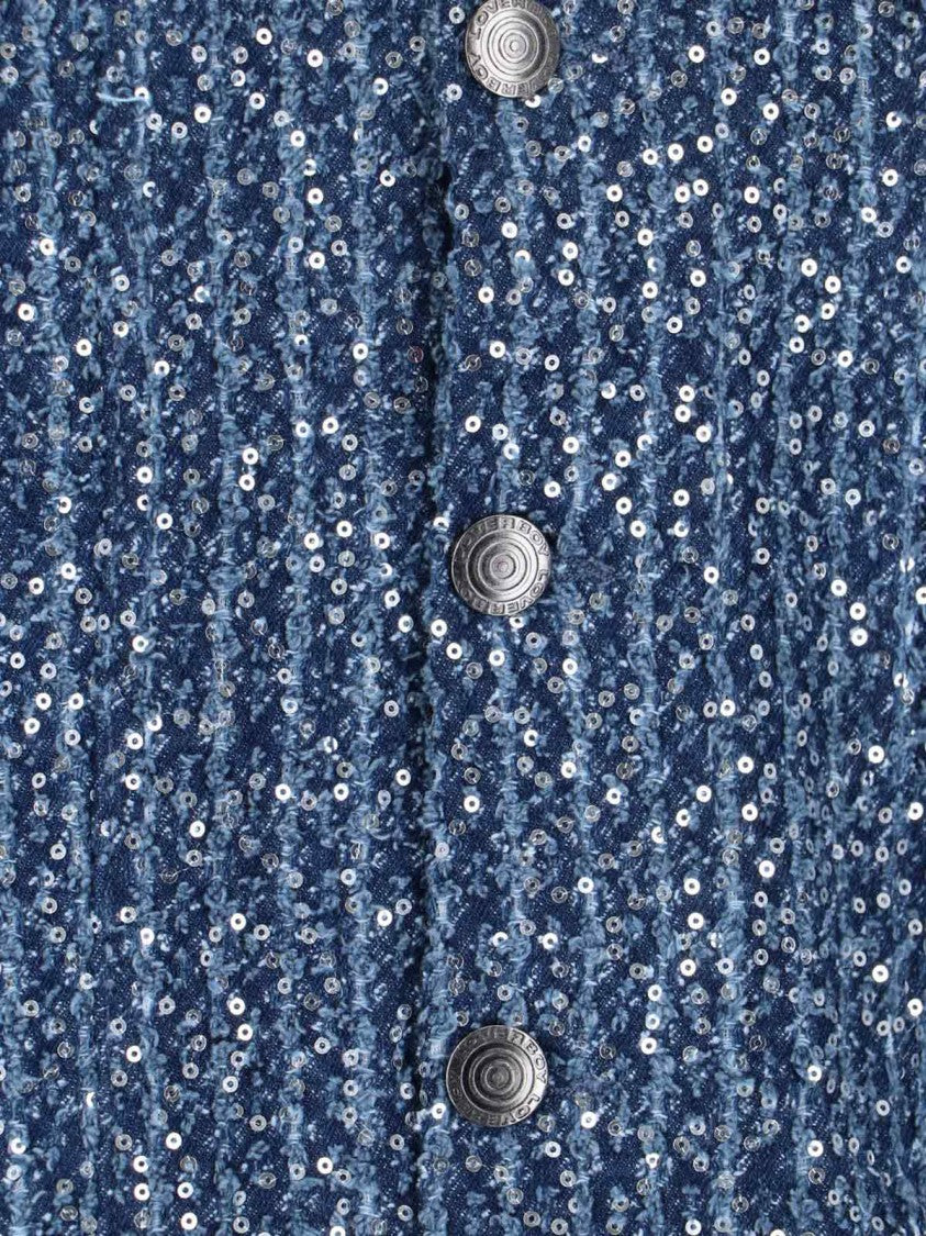 Charles Jeffrey Loverboy Blue Denim Sequin Jacket