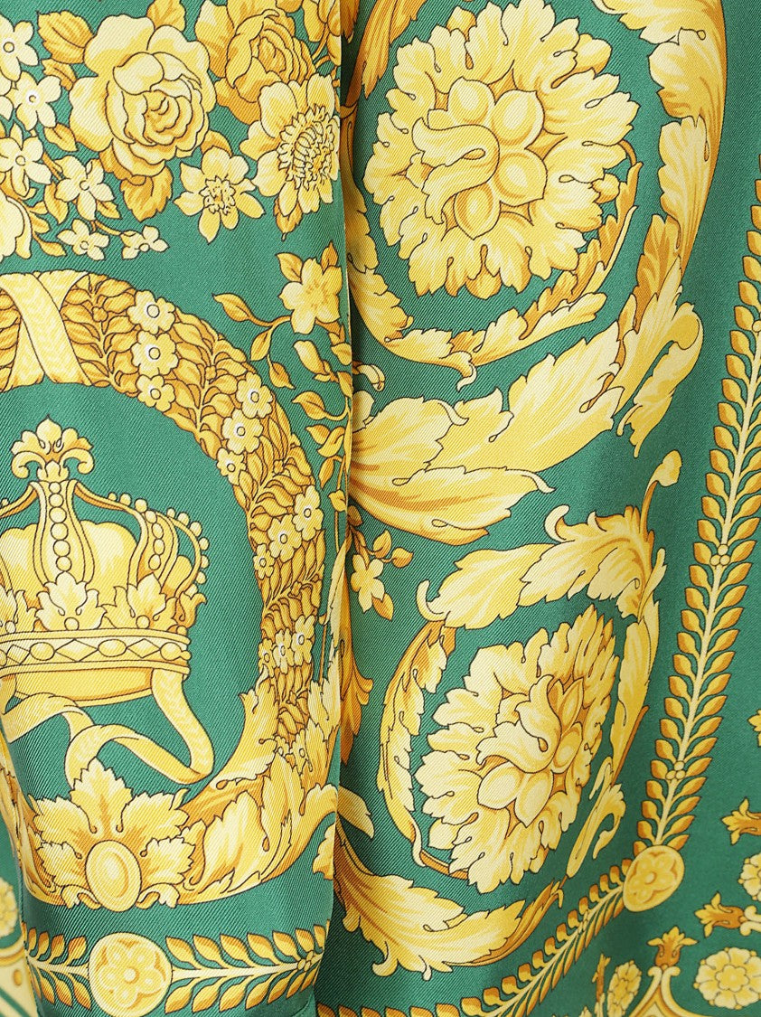 Versace Intricate Baroque Print Silk Shirt