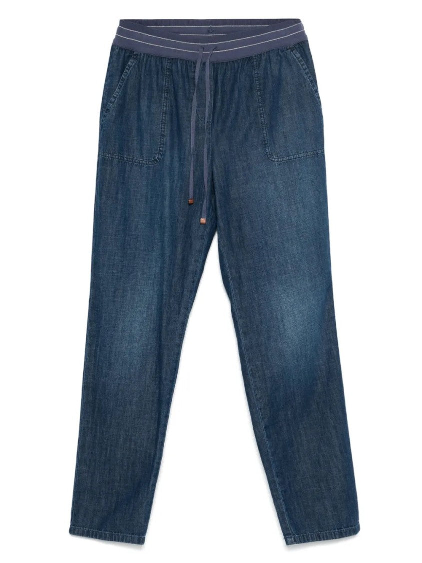 Lorena Antoniazzi Blue Tapered Trousers