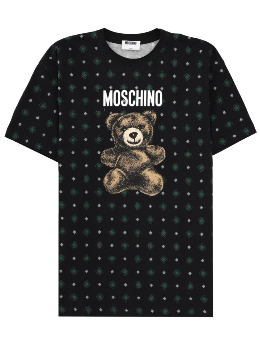 Moschino Black Diamond Pattern Teddy T-Shirt