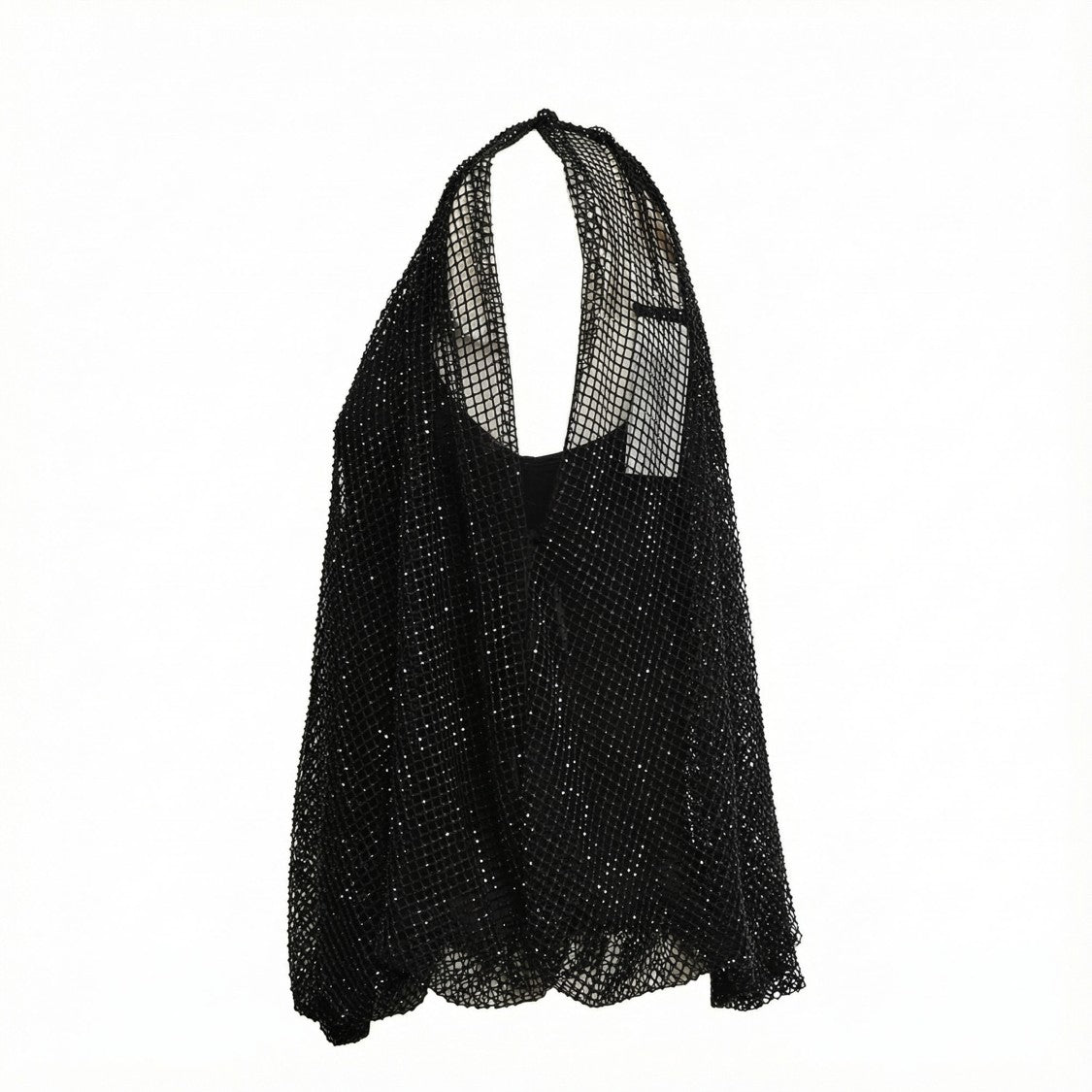 Sportmax Crystal Mesh Overlay Layered Sleeveless Top