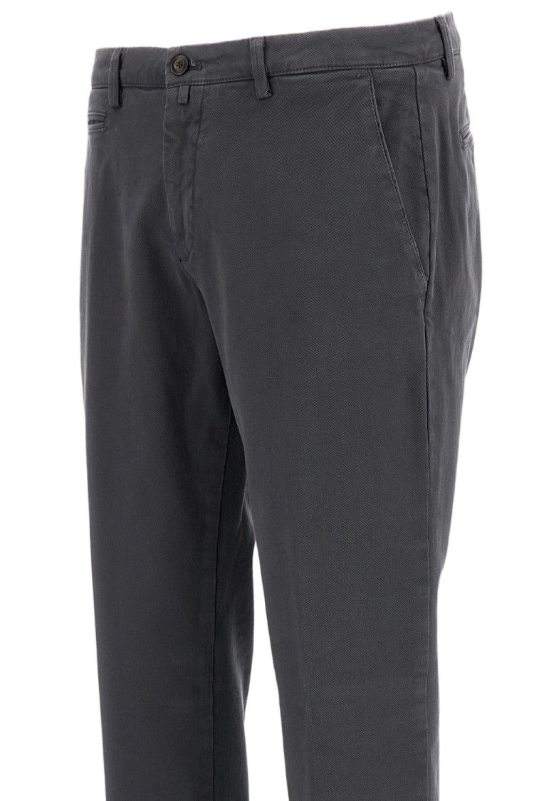 Briglia 1949 Grey Stretch Cotton Straight-Leg Pants