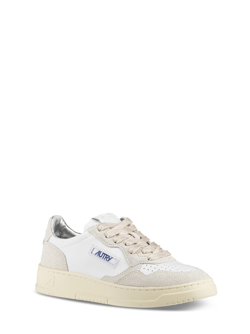 Autry Sporty White Sneakers With Textured Leather