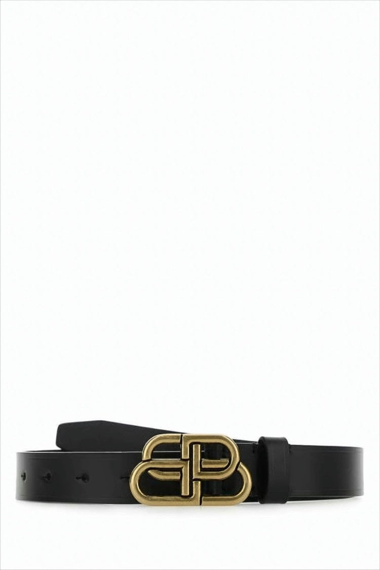 Balenciaga Leather Belt With Interlocking 'B' Buckle