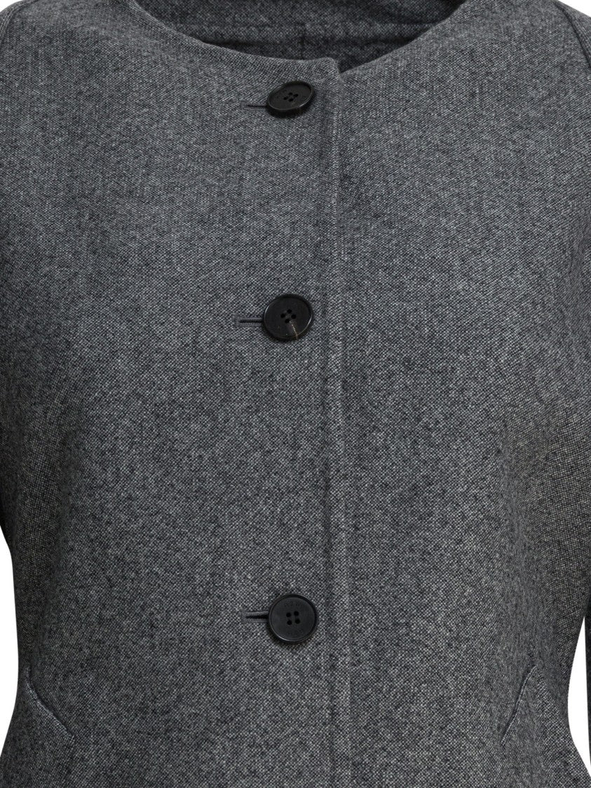 R2w Layered Puff Sleeve Wool Blend Jacket