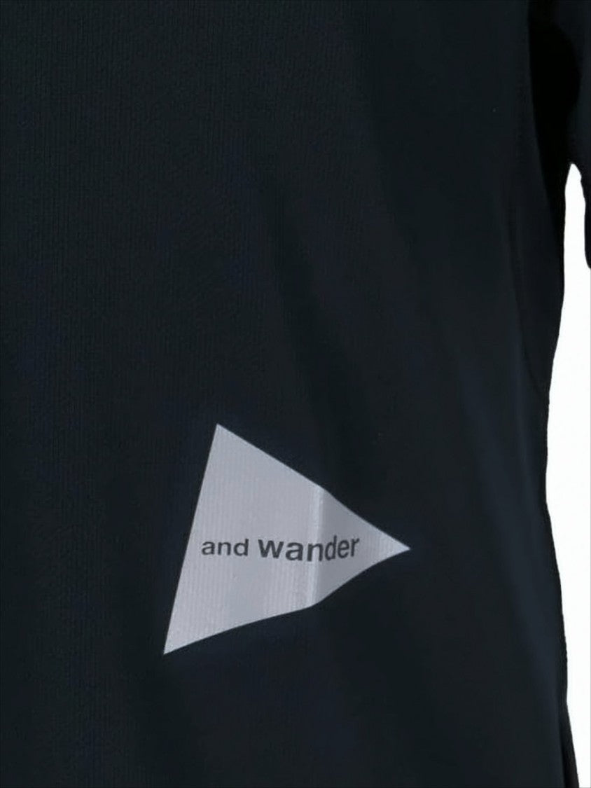 And Wander Relaxed-Fit Black Polyester T-Shirt