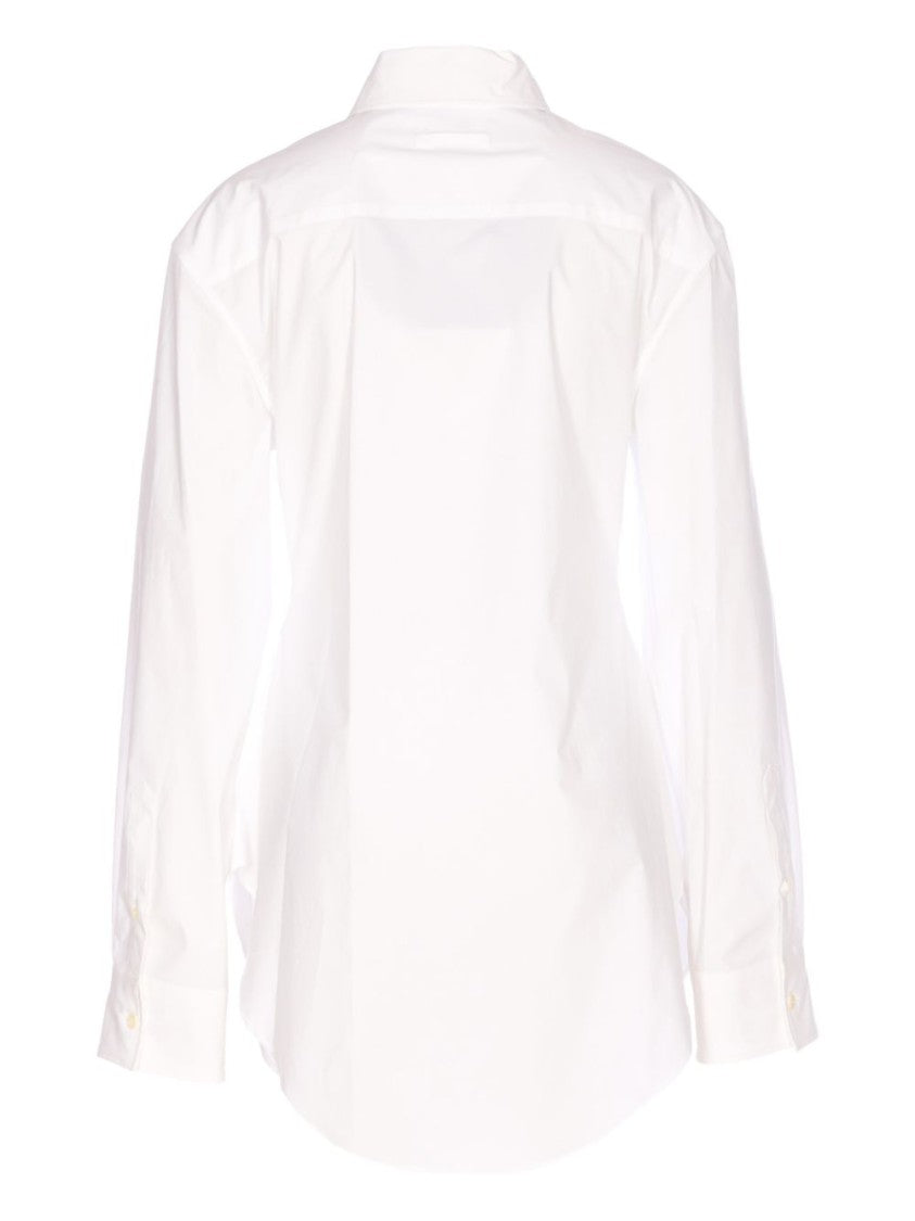Jean Paul Gaultier White Silk And Nylon Crew Neck Top