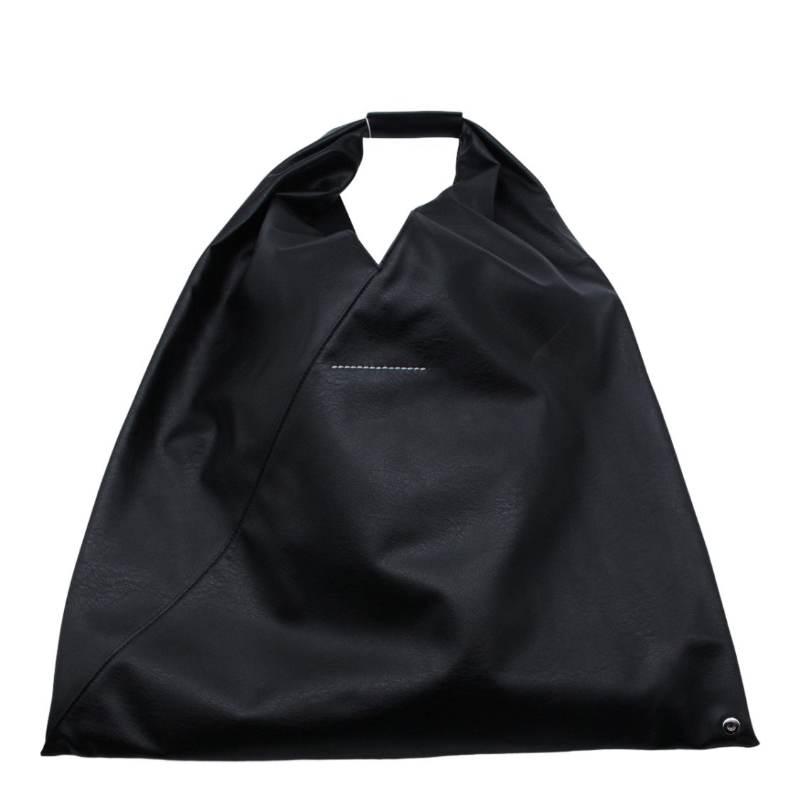 Mm6 By Maison Margiela Structured Black Leather Bag With Clean Lines
