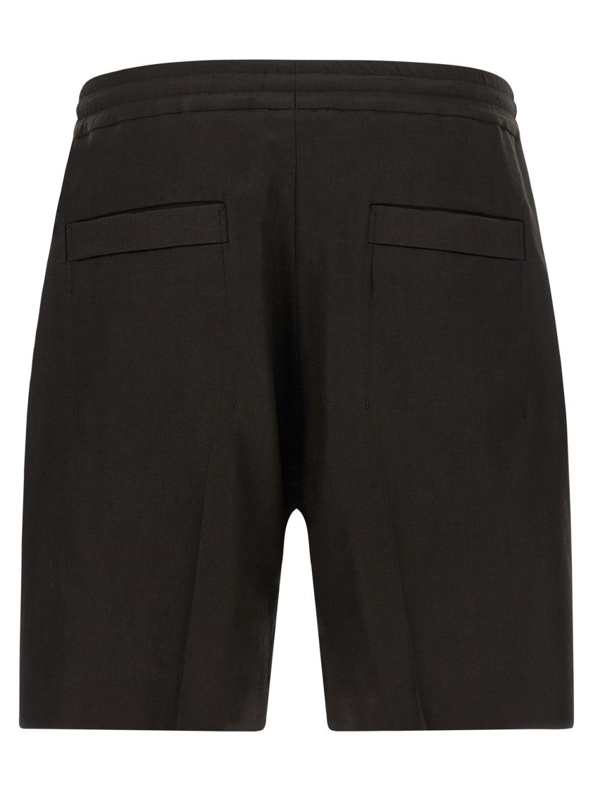 Zegna Linen Pleated Bermuda Shorts