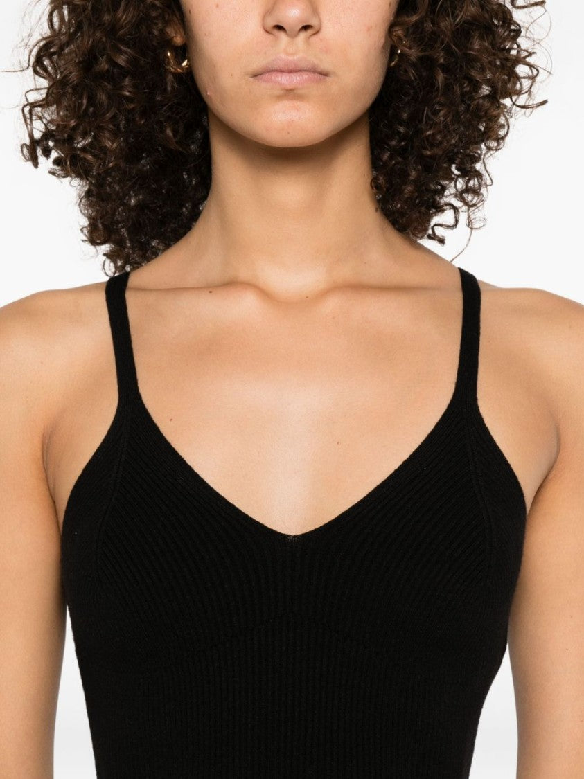 Twin-Set Deep V-Neck Shirt With Twist Detail And Gold Buckle