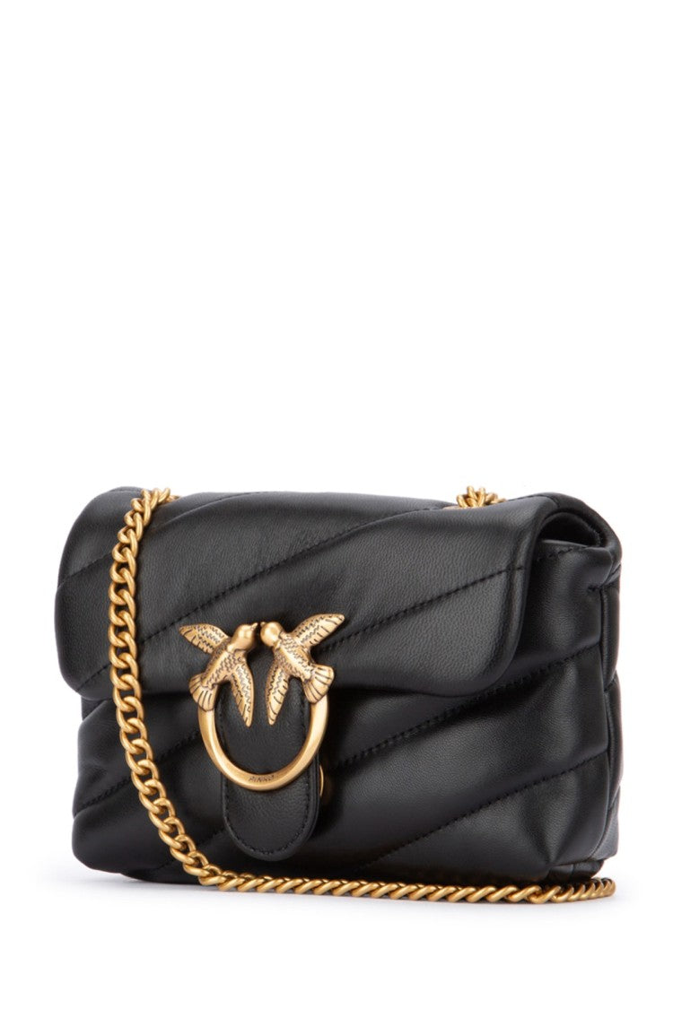 Pinko Quilted Leather Crossbody Bag Emblem