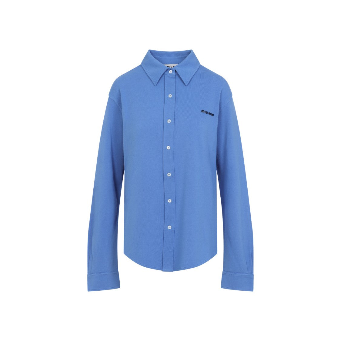 Miu Miu Periwinkle Blue Cotton Piquet Shirt