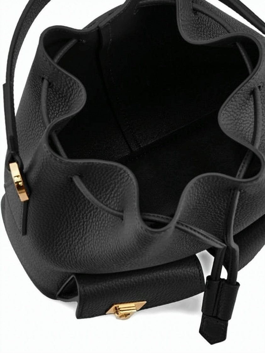 Salvatore Ferragamo Multi-Pocket Pebbled Leather Bucket Bag