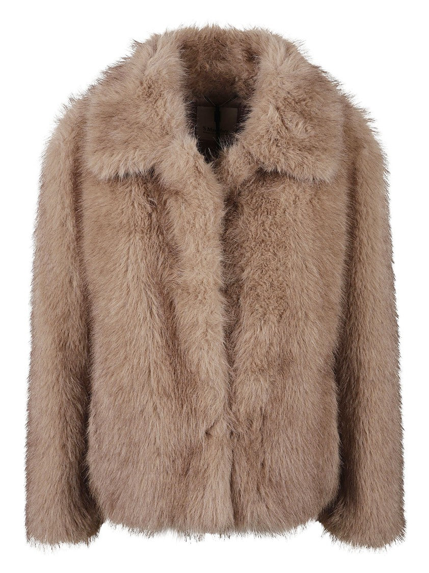 Max Mara Plush Short-Length Jacket With Classic Collar And Boxy Silhouette