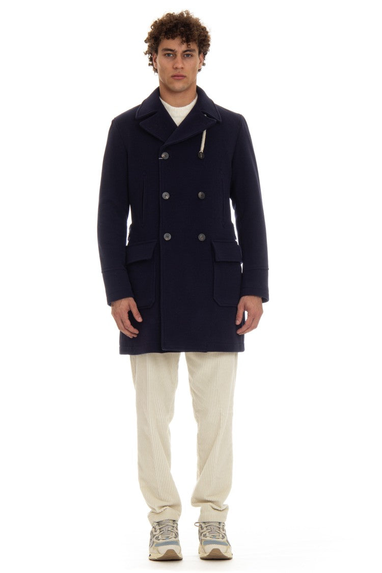 Camplin Long Wool Blend Peacoat