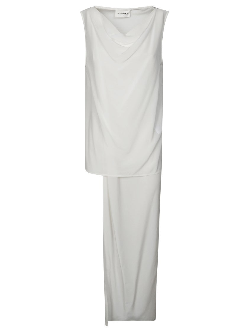 Parosh Sleeveless Top With Draped Neckline