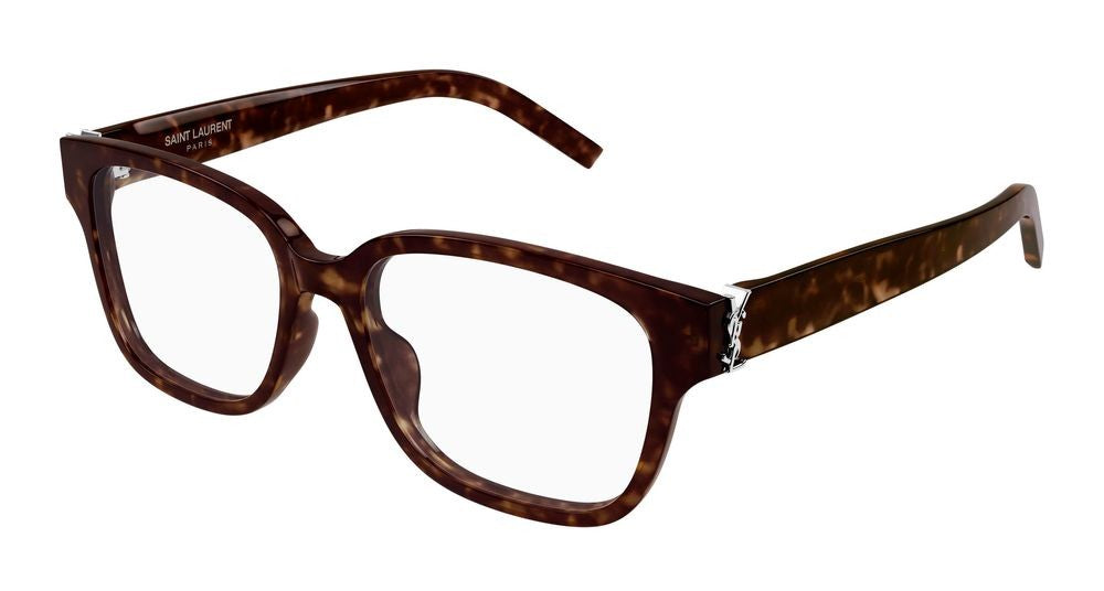 Saint Laurent Havana Tortoiseshell Pattern Oversized Square Eyeglasses