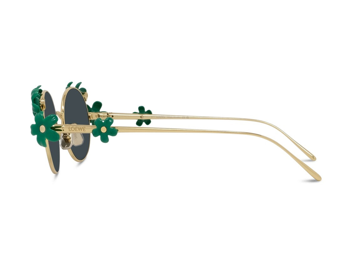 Loewe Gold Lw40173u Floral Round Metal Sunglasses