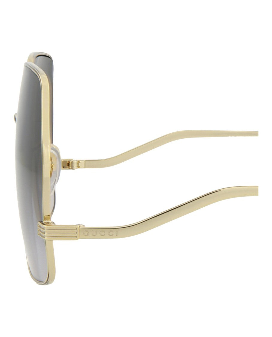 Gucci Square/Rectangle-Frame Metal Sunglasses