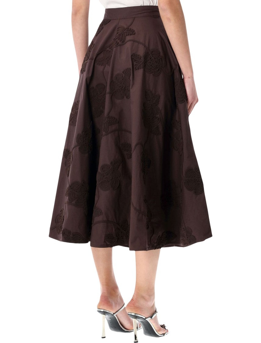 Rotate Brown Floral Maxi Skirt