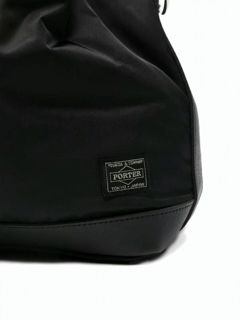 Porter Drawstring Black Tote Bag