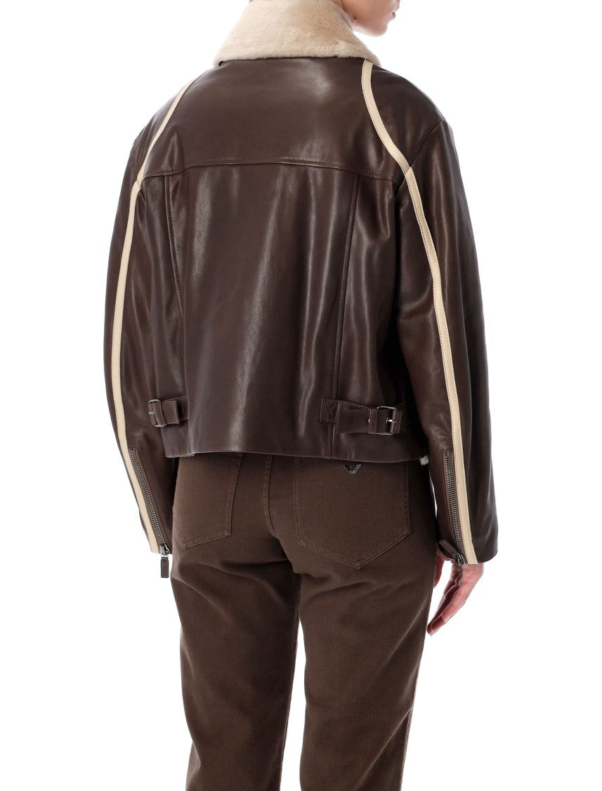 Emporio Armani New York Merino Shearling Biker Jacket