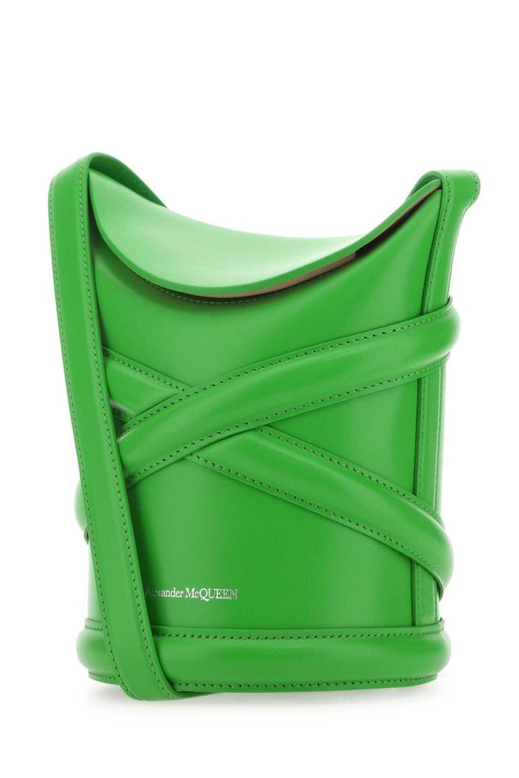 Alexander Mcqueen Grass Green The Curve Bucket Hat