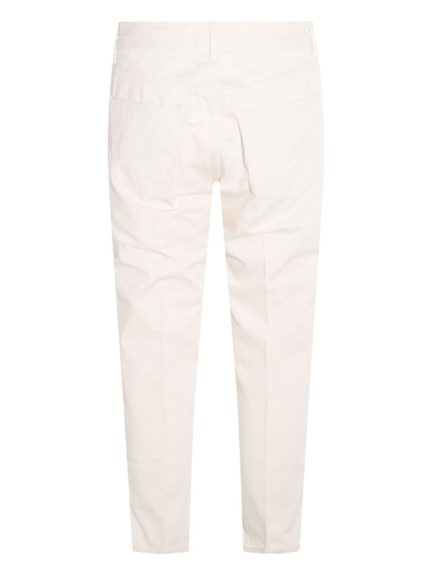 Lardini Straight-Leg Off-White Five-Pocket Pants With Button Fly