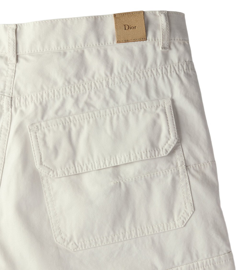 Christian Dior Straight-Cut Minimalist White Cotton Shorts